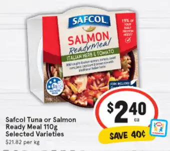 IGA Safcon Tuna or Salmon Ready Meal 110g offer