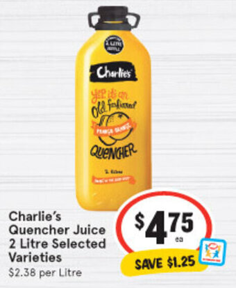 Charlie's Quencher Juice 2 Litre