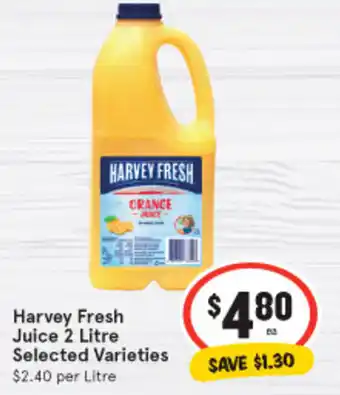 IGA Harvey Fresh Juice 2 Litre offer