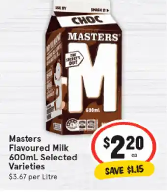 IGA Masters Flavoured Milk 600ml offer