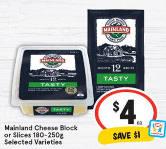 IGA Mainland Cheese Block or Slices 180-250g offer