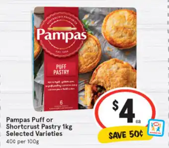 IGA Pappas Puff or Shortcrust Pastry 1kg offer