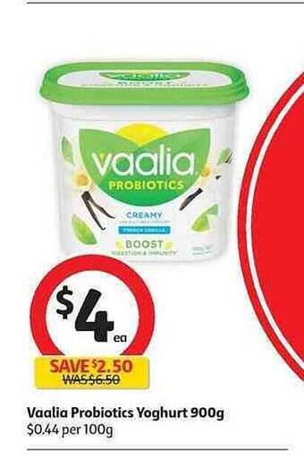 Coles Vaalia Probiotics Yoghurt 900g offer