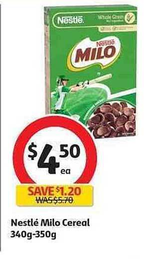 Coles Nestlé Milo Cereal 340g-350g offer
