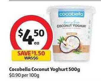 Coles Cocobella Coconut Yoghurt 500g offer