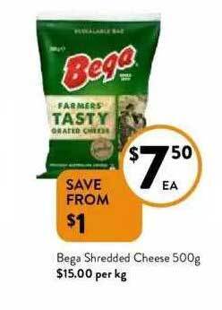 Bega Shredded Cheese 500g