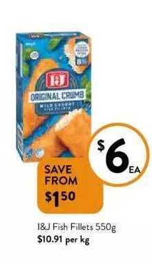 Foodworks I&J Fish Fillets 550g offer