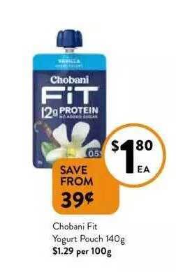 Foodworks Chobani Yogurt Pouch 140g offer