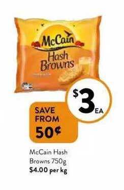 Foodworks McCain Hash Browns 750g offer