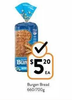 Foodworks Burgen Bread 660-700g offer