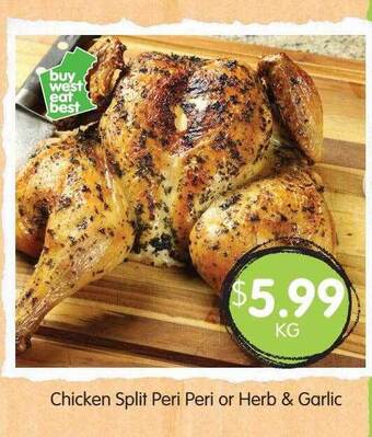 Spudshed Chicken Split Peri Peri Or Herb & Garlic offer