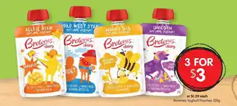Spudshed Brownes Yoghurt Pouches 120g offer
