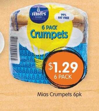 Spudshed Mias Crumpets 6pk offer