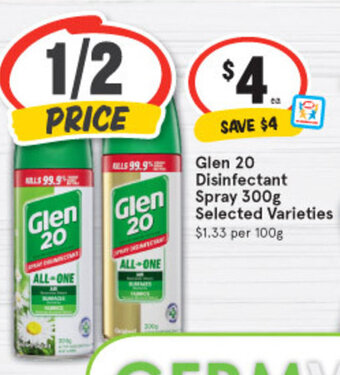 IGA Glen 20 Disinfectant Spray 300g offer