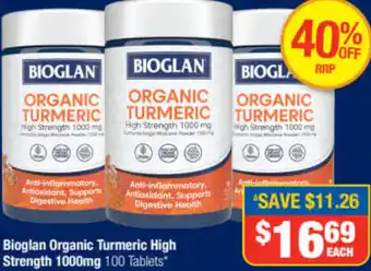 Direct Chemist Outlet Organic Turmeric High Strength 1000mg 100 Tablets offer