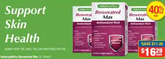 Direct Chemist Outlet Naturopathica Resveratrol Max 30 Tablets offer