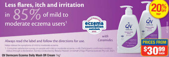 Direct Chemist Outlet QV Dermcare Eczema Daily Wash or Cream 1kg offer