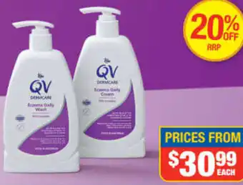 Direct Chemist Outlet QV Dermcare Eczema Daily Wash or Cream 1kg offer