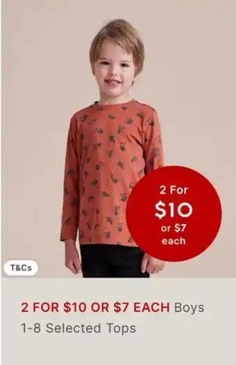 Target Boys 1-8 Selected Tops offer