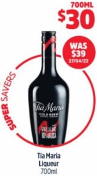BWS Tia Maria Liqueur 700ml offer