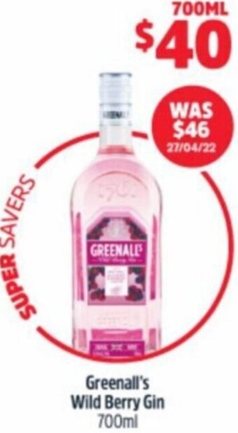 BWS Greenall's Wild Berry Gin 700ml offer