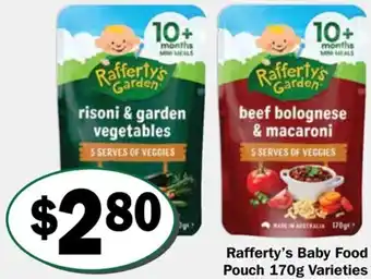 Friendly Grocer Rafferty's Baby Food Pouch 170g offer