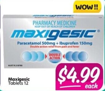 Your Discount Chemist Maxigesic 12 Tablets offer