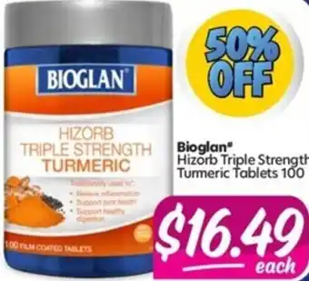 Your Discount Chemist Hizorb Triple Strength Turmeric Tablets 100 offer