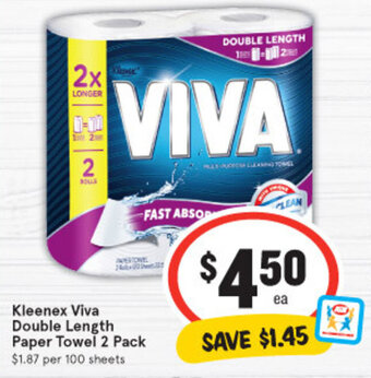 IGA Kleenex Viva Double Length Paper Towel 2 Pack offer