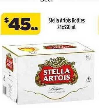 Liquorland Stella Artois Bottles 24x330mL offer
