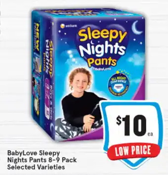 IGA BabyLove Sleepy Nights Pant 8-9 Pack offer