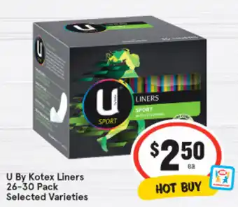 IGA U By Kotex Liners 26-30 Pack offer