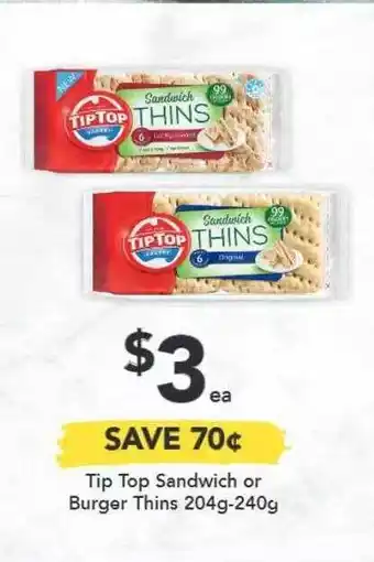 Drakes Tip Top Sandwich Or Burger Thins offer