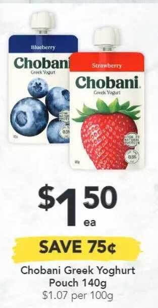 Drakes Chobani Greek Yoghurt Pouch offer