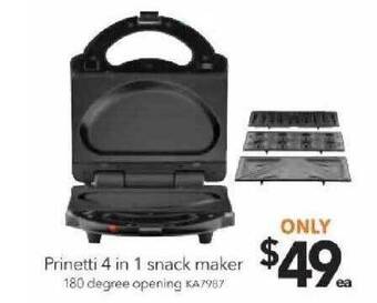 Cheap as Chips Prinetti 4 In 1 Snack Maker offer