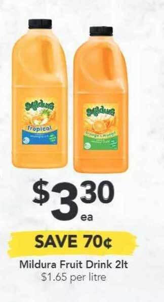 Drakes Mildura Fruit Drink offer