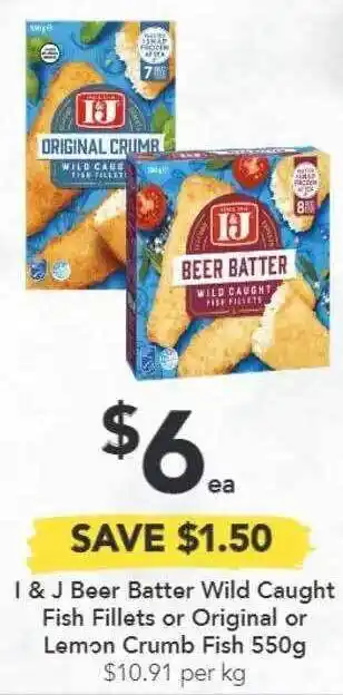 Drakes I&j Beer Batter Wild Caught Fish Fillets Or Original Or Lemon Crumb Fish offer