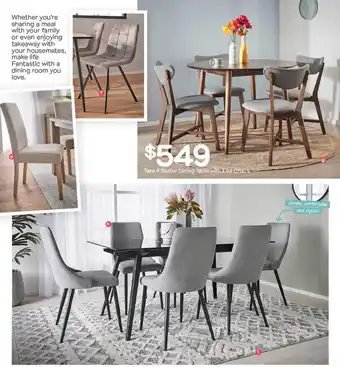 Fantastic Furniture Tara 4 Seater Dining Table With Eike Chairs offer