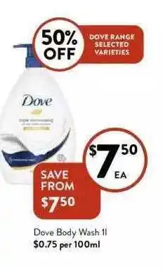 Foodworks Dove Body Wash offer