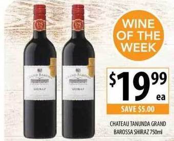 Supabarn Chateau Tanunda Grand Barossa Shiraz offer