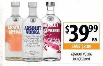 Supabarn Absolut Vodka Range offer
