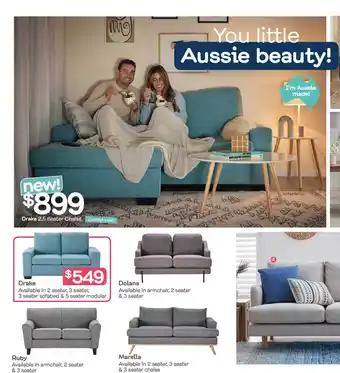 Fantastic Furniture Drake 2.5 Seater Chaise offer