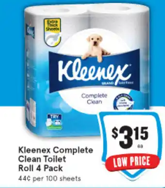 IGA Kleenex Complete Clean Toilet Roll 4 Pack offer
