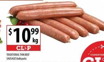 Supabarn Traditional Thin Beef Sausages Bulk Packs offer