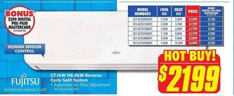 The Good Guys Fujitsu C7.1kW H8.0kW Reverse Cycle Split System offer