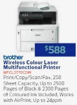 Brother Wireless Colour Laser Multifunctional Printer