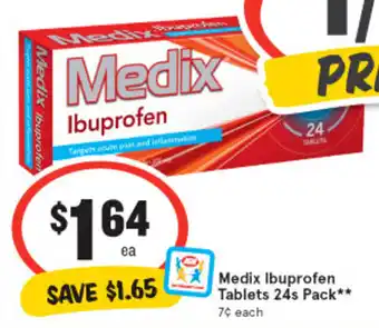 IGA Medix Ibuprofen Tablets 24's offer