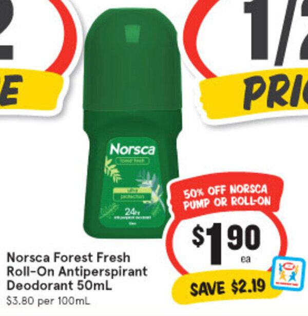 Norsca Forest Fresh RollOn Antiperspirant Deodorant 50ml offer at IGA