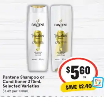 IGA Pantene Shampoo or Conditioner 375ml offer