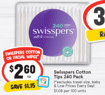 IGA Swisspers Cotton Tips 240 Pack offer